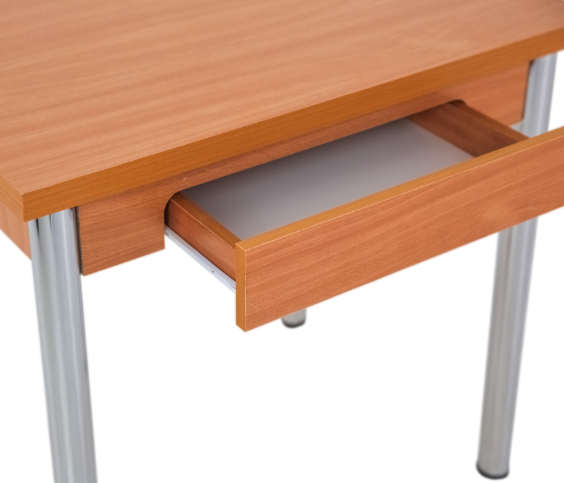 Обеденные столы, Стол обеденный раскладной с ящиком 80 Хром