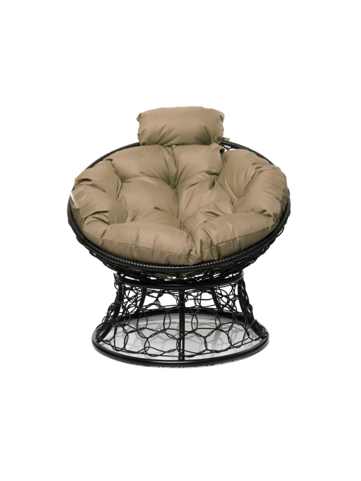 Кресла, Кресло ПАПАСАН мини с ротангом чёрное