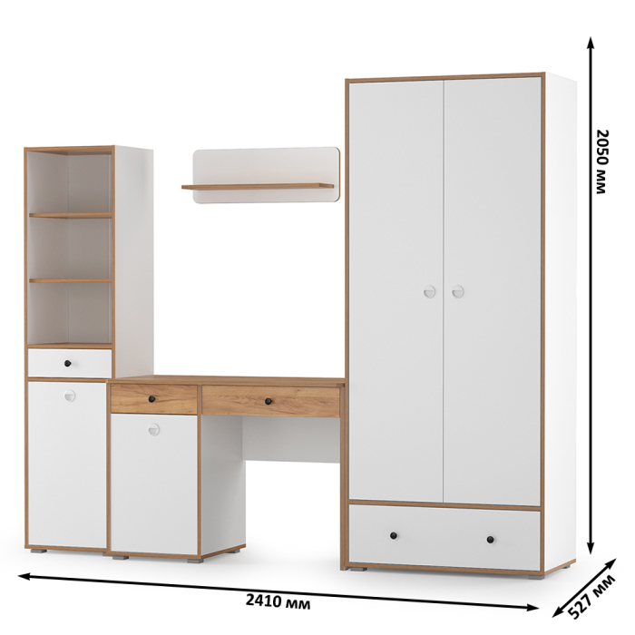 Офисная мебель, Молодёжная мебельная стенка Вуди № 22