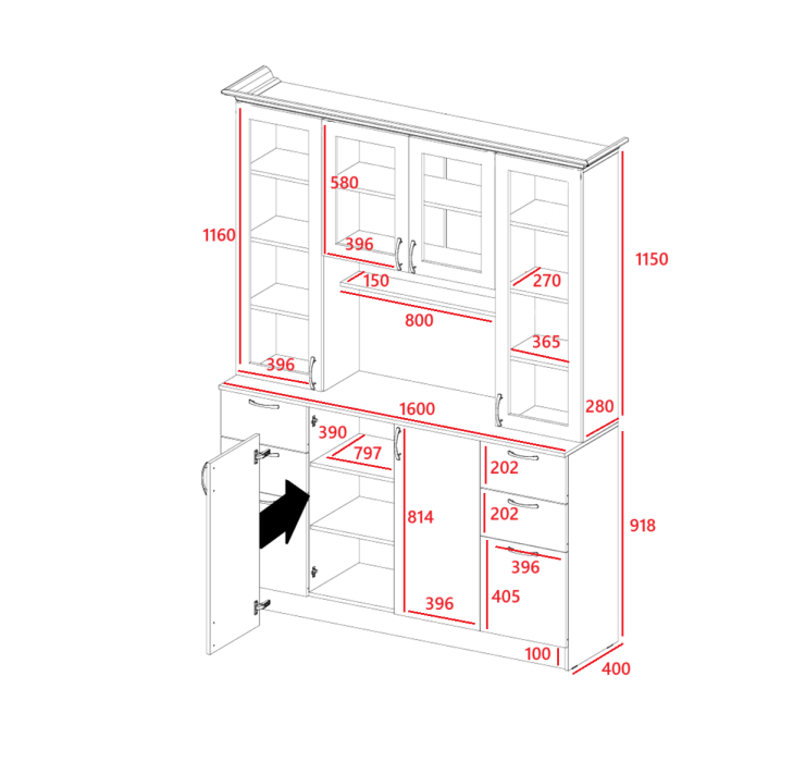 Серванты, Буфет Прованс-016 