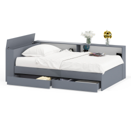 Ксения 1200 кровать с ящиками, ящиком для белья и прикроватным блоком для вещей