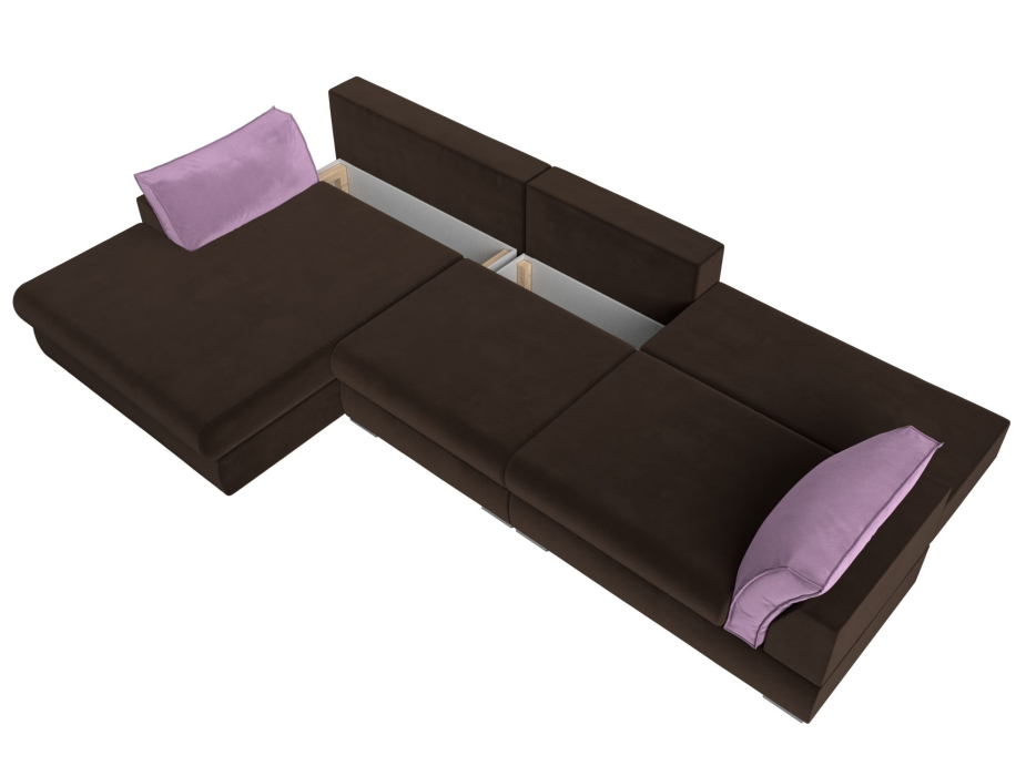 Диваны угловые в гостиную, Угловой диван Пекин Long угол левый, НПБ, микровельвет