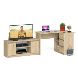 Компьютерный стол угловой МС-16 правый и тумба широкая 1200 Мори