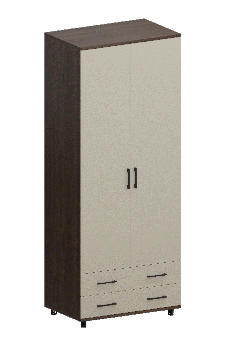 Шкафы двухстворчатые, Модульная система Грейс Шкаф ШК-5005  Гикори Джексон Темный