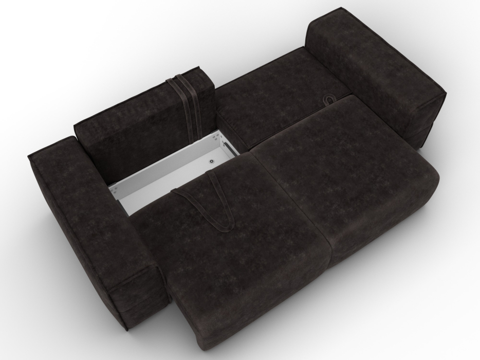 Диваны еврокнижки, Диван прямой Лига-058 НПБ, велюр BRUT