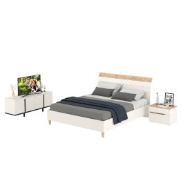 Прикроватная тумба Муссон с кроватью 11.41 с основанием 1600 и TV-тумбой 13.276