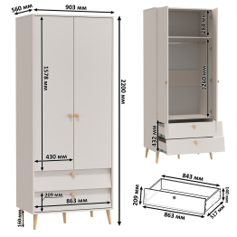 Модульная мебель для спальни Афина с кроватью со спальным местом на 1400
