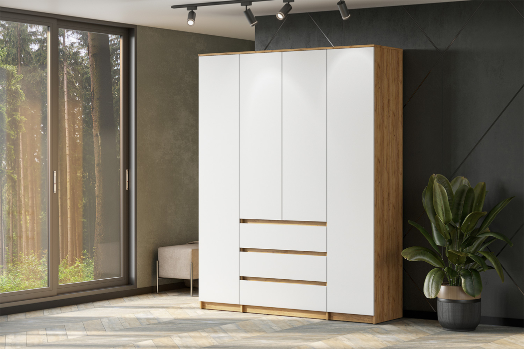 Для одежды, Шкаф для одежды и белья 4х дверный Денвер