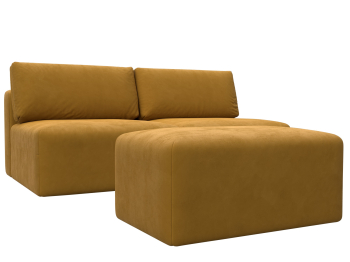 Диван прямой модульный с пуфом Лига-060 НПБ, велюр BRUT