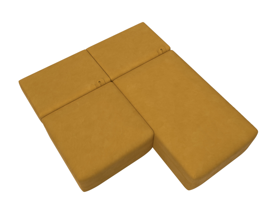 Диваны угловые в гостиную, Диван угловой модульный Лига-060 НПБ угол универсальный, велюр BRUT