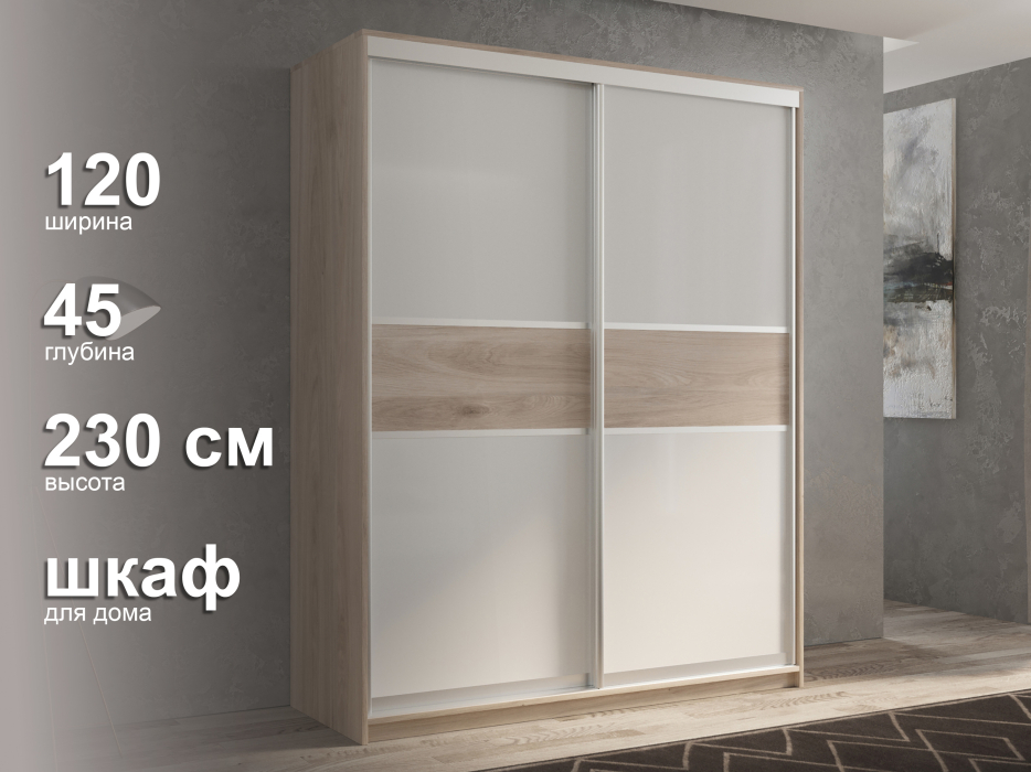 Шкафы-купе 2-х дверные, Шкаф-купе 2х дверный Кааппи 11 120х45