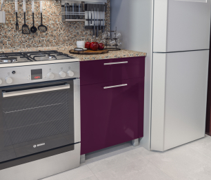 Анна Алюминий/Ваниль глянец/Баклажан глянец (без учета столешницы , панели) L-2000