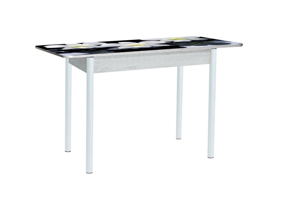 Обеденные столы, Нью йорк стол обеденный раздвижной фотопечать опора круглая муар белый