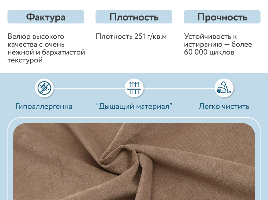 Диваны кровати со спальным местом, Диван-кровать Сканди, велюр