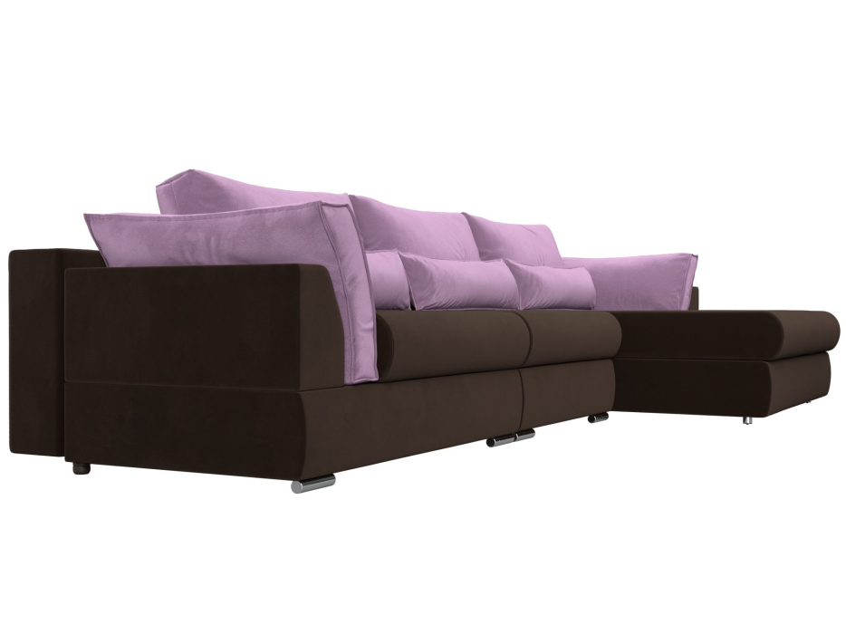Диваны угловые в гостиную, Угловой диван Пекин Long угол правый, НПБ, микровельвет