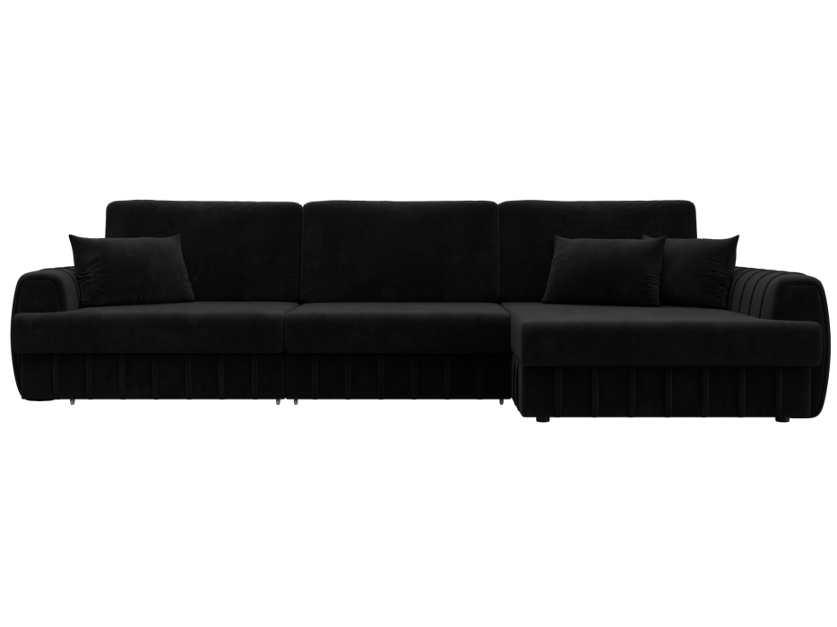 Диваны угловые в гостиную, Диван угловой Лига-057 НПБ Лонг угол правый, велюр SEVEN