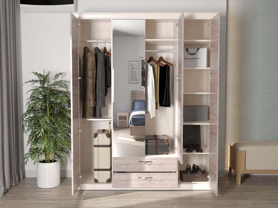 Для одежды, Шкаф 4D2S Z, OLIVIA