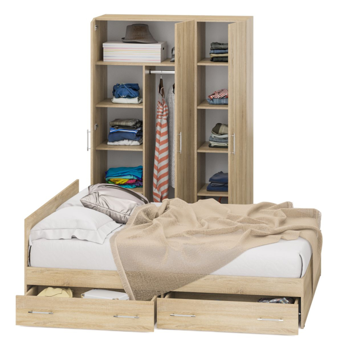 Спальные гарнитуры, Спальный гарнитур № 1 Стандарт с кроватью 1600 с ящиками