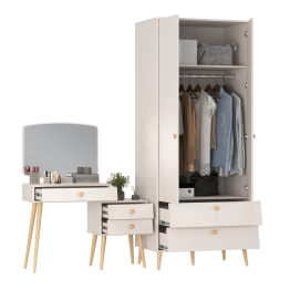 Трюмо с зеркалом Афина и платяной шкаф-комод 2-х дверный