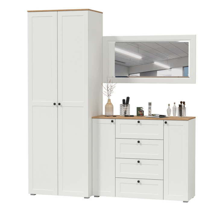 Прихожие, Комод с зеркалом и шкафом для прихожей Остин