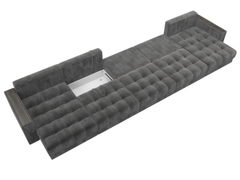 Диван П-образный с декором Лига-049 НПБ Мегалонг, велюр TOWER