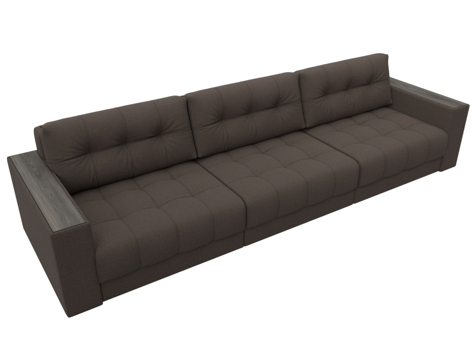 Дизайнерские диваны для гостиной, Диван прямой с декором Лига-049 НПБ Лонг, рогожка Амур