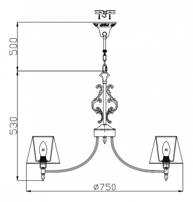 Свет, Подвесная люстра Vesta ARM330-07-R