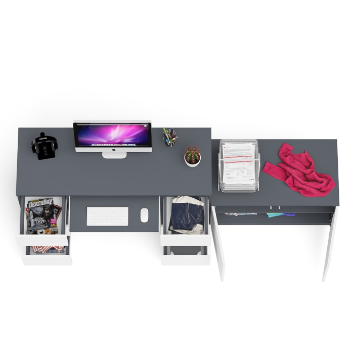 Прямые компьютерные столы, Двухтумбовый компьютерный стол Мори МС-2 с широкой тумбой на 900