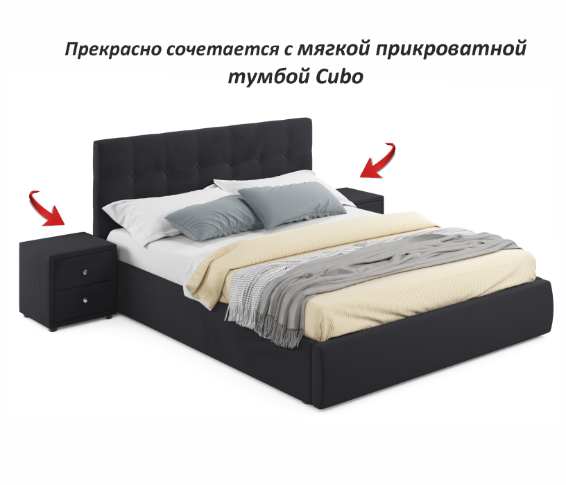 Мягкая кровать, Мягкая кровать Selesta 1600 с матрасом АСТРА с подъемным механизмом