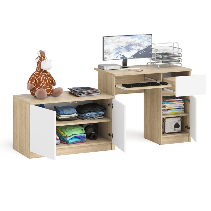 Прямые компьютерные столы, Тумба Мори МА900-1 и стол компьютерный Мори МС-1 правый