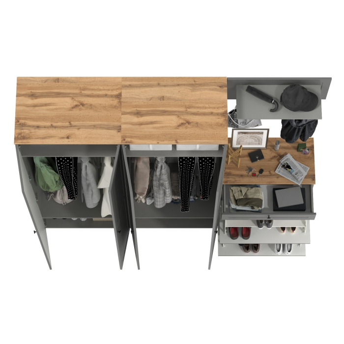 Прихожие, Два шкафа для одежды в прихожую с обувницей и вешалкой для одежды Остин