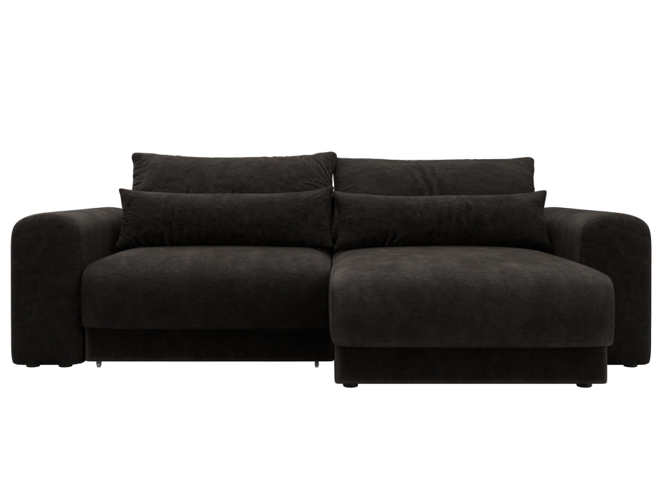 Диваны угловые в гостиную, Диван угловой Лига-056 НПБ угол универсальный, велюр BRUT