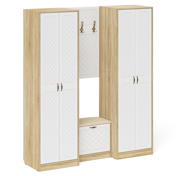 Прихожие, Модульная мебель для прихожей П-6 № 9 МДФ фрезеровка ромб