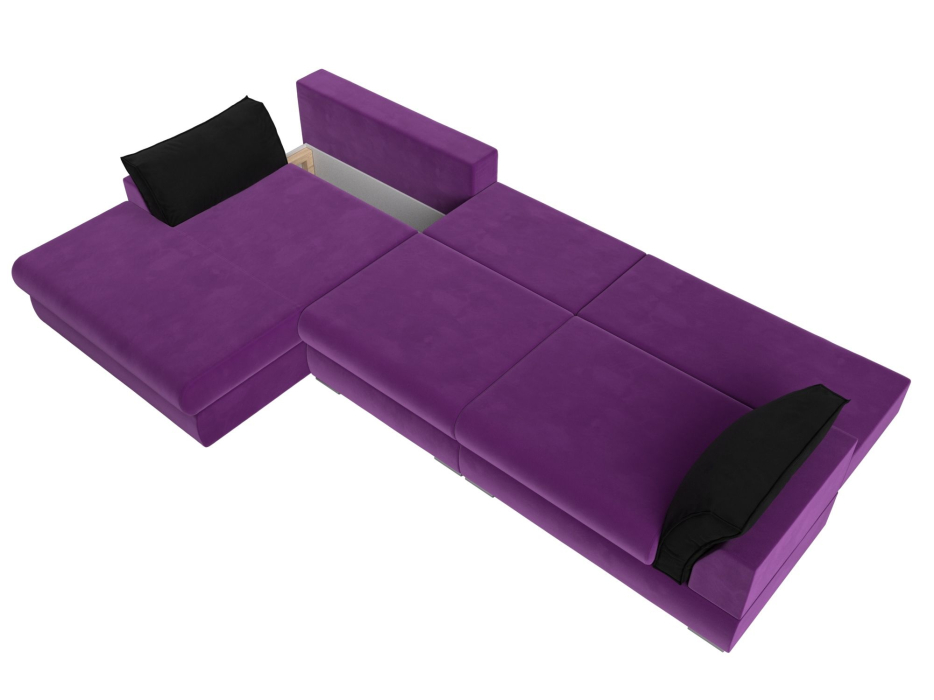 Диваны угловые в гостиную, Угловой диван Пекин Long угол левый, НПБ, микровельвет