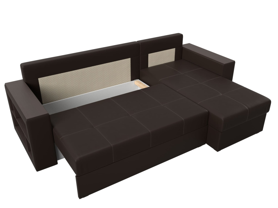 Диваны угловые в гостиную, Диван угловой Дубай Лайт, экокожа, правый угол