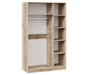 Фьюжн  Шкаф комбинированный (с 3 дверями) (белый глянец/дуб делано)