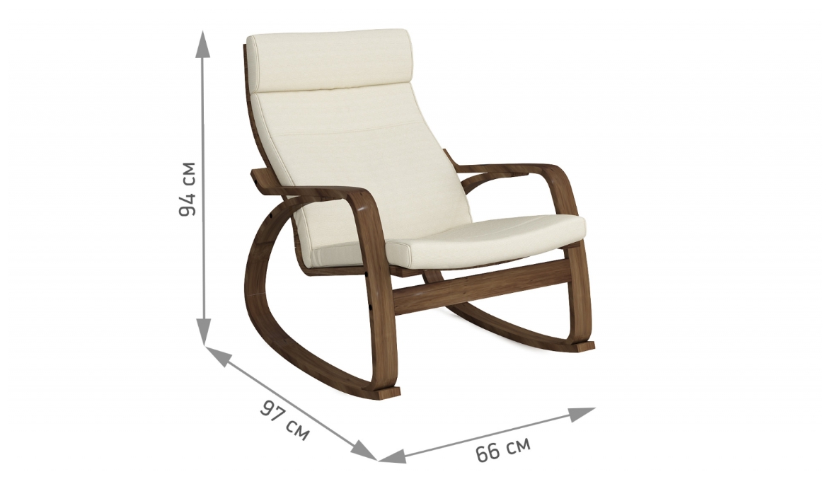 Кресла-качалки, Кресло-качалка Липари Темный орех — молочный