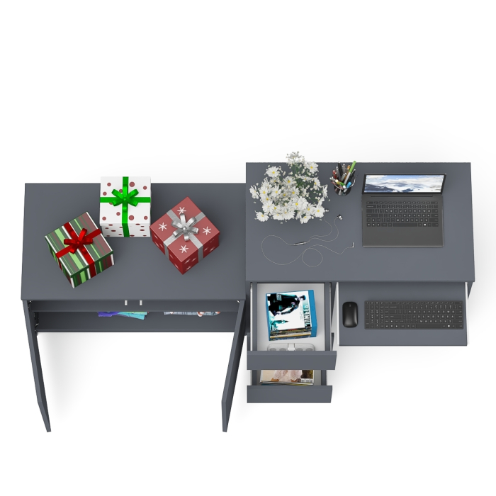 Прямые компьютерные столы, Компьютерный стол три ящика слева с тумбой 900 Мори