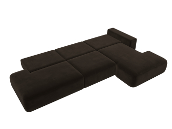 Диван угловой Лига-036 Модерн Лонг правый угол, микровельвет