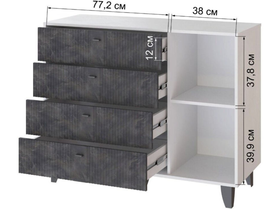 Комоды, Комод Катрин-13 белый