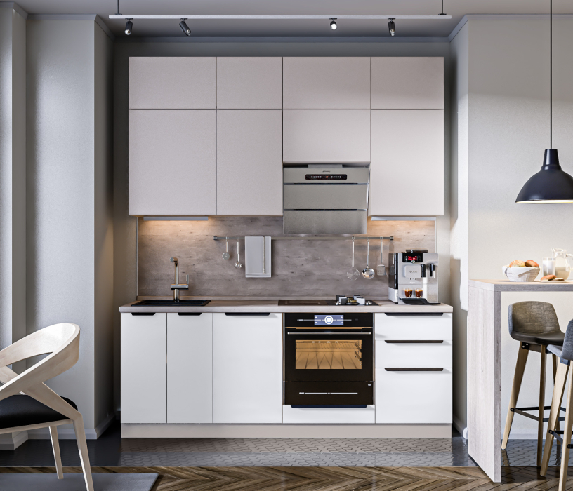 Кухонные гарнитуры, Кухонный гарнитур Регина Белый/Белла Белый Альпийский 2,15 м