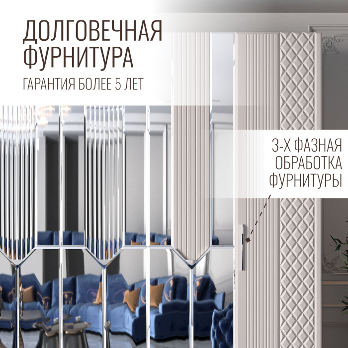Шкафы распашные, Шкаф распашной 6-ти дверный Савелья кашемир