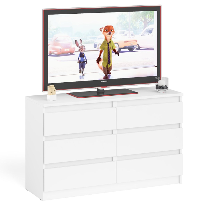 Комоды, Широкий комод шесть ящиков Мори МК1200.6