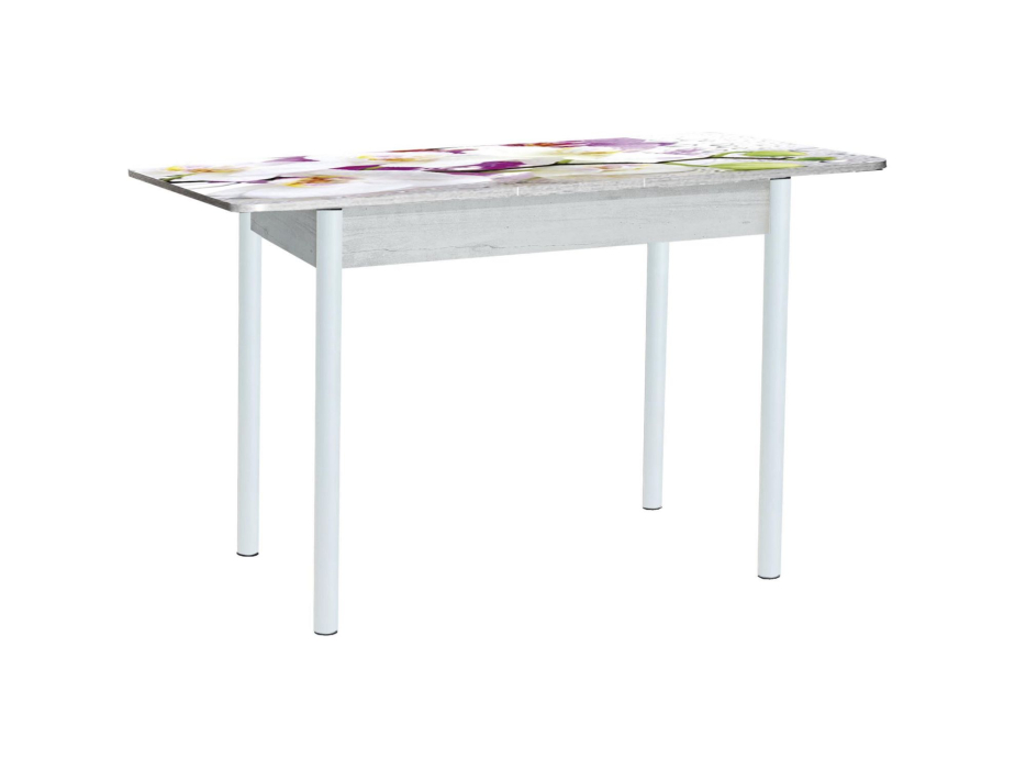 Обеденные столы, Нью йорк стол обеденный раздвижной фотопечать опора круглая муар белый