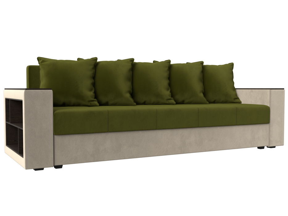 Диваны кровати со спальным местом, Диван прямой Дубай Лайт полки слева, микровельвет