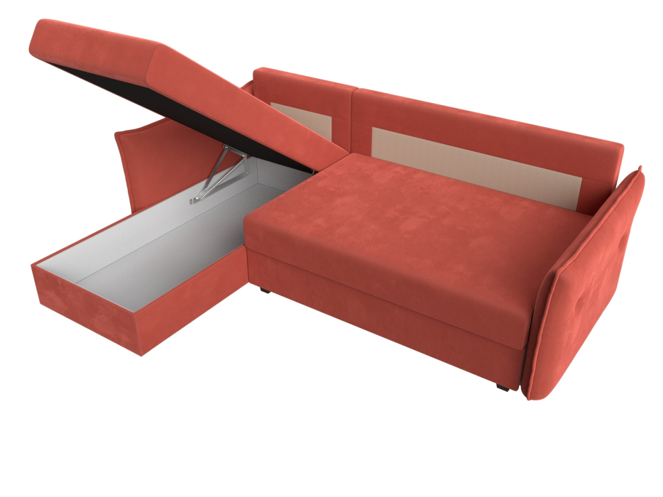 Диваны угловые в гостиную, Угловой диван Лига-004 левый угол, микровельвет