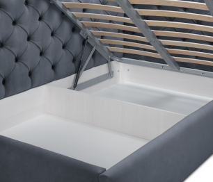 Кровать с мягким изголовьем угловая Оливия 1200 с подъемным механизмом, микровелюр