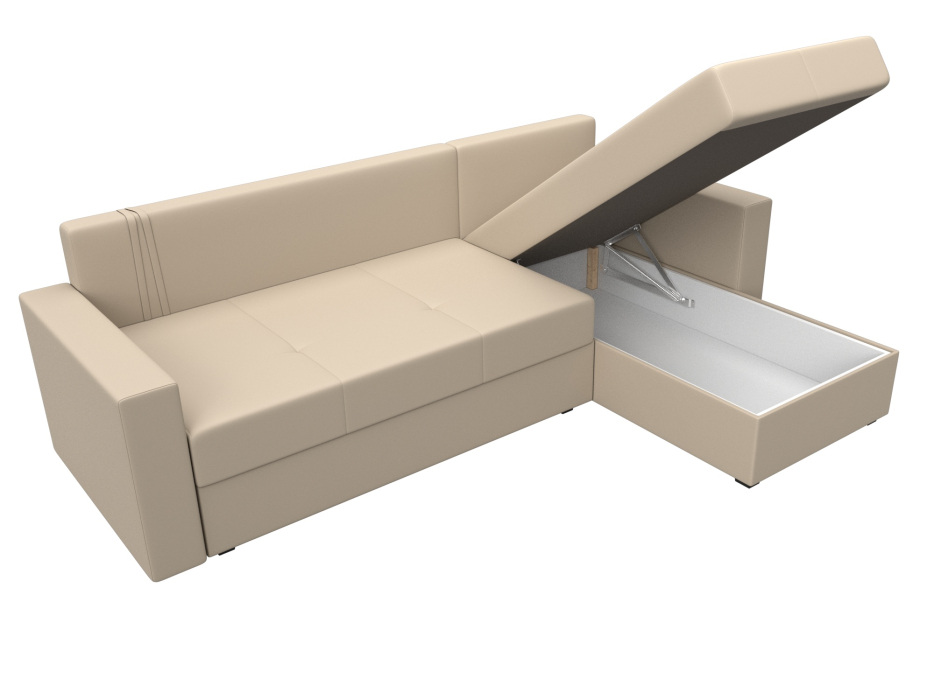 Диваны угловые в гостиную, Диван угловой Верона Лайт правый угол, экокожа