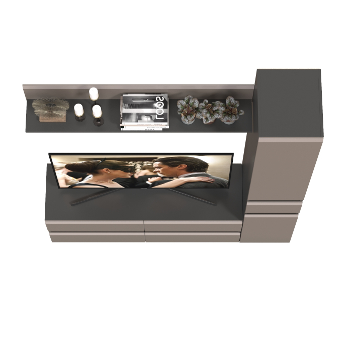 Стенки для гостиной, Тумба для ТВ с пеналом с ящиком и открытой полочкой Сидней