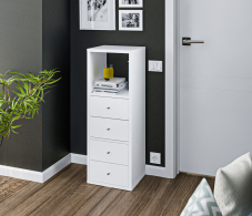 Стеллажи, Стеллаж Кито СБ-3240 с ящиками Белый